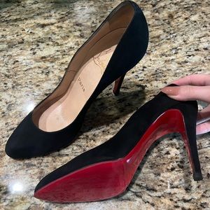 Christian Louboutin Black Suede Heels